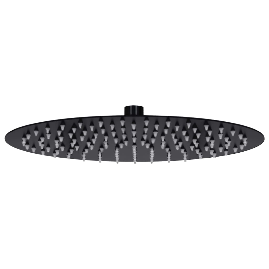 Testa Doccia A Pioggia In Acciaio Inox 20 Cm Rotonda Nera Nero