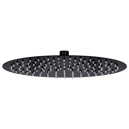 Testa Doccia A Pioggia In Acciaio Inox 20 Cm Rotonda Nera Nero
