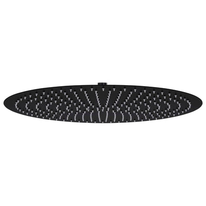 Testa Doccia A Pioggia In Acciaio Inox 20 Cm Rotonda Nera Nero