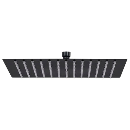 Testa Doccia A Pioggia In Acciaio Inox 20 Cm Rotonda Nera Nero