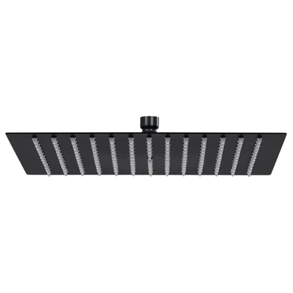 Testa Doccia A Pioggia In Acciaio Inox 20 Cm Rotonda Nera Nero
