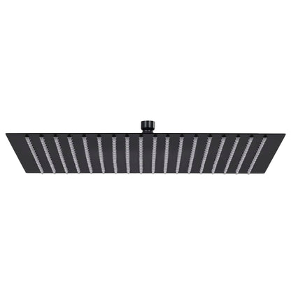 Testa Doccia A Pioggia In Acciaio Inox 20 Cm Rotonda Nera Nero