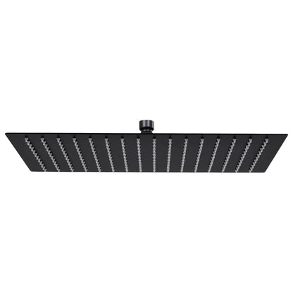 Testa Doccia A Pioggia In Acciaio Inox 20 Cm Rotonda Nera Nero