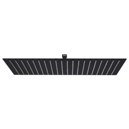 Testa Doccia A Pioggia In Acciaio Inox 20 Cm Rotonda Nera Nero