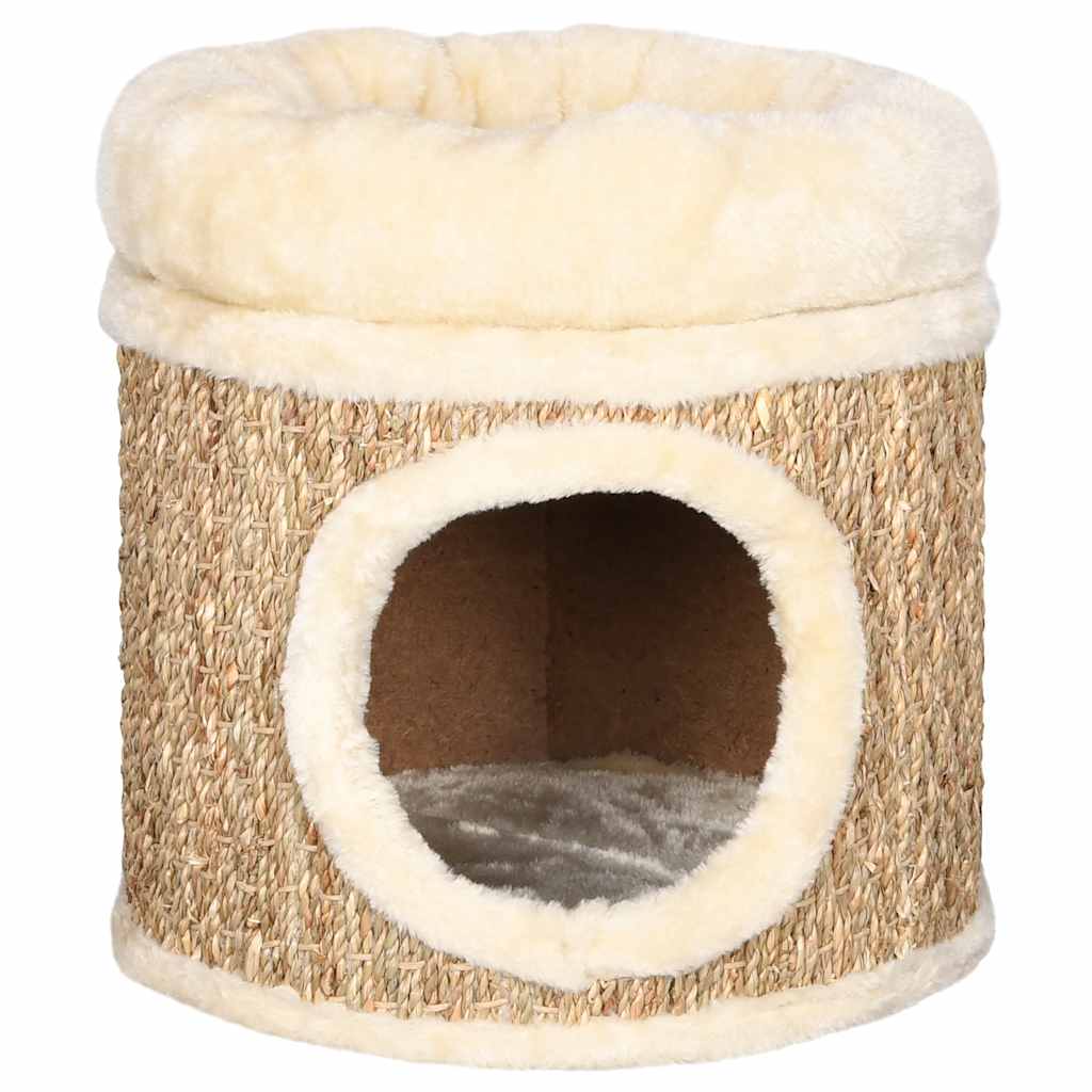 Cuccia Per Gatti Con Cuscino Lusso 33 Cm In Giunco