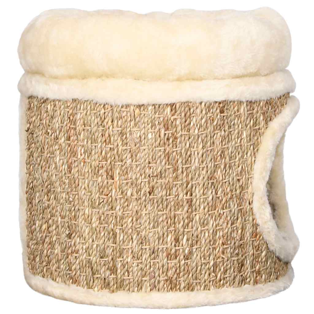 Cuccia Per Gatti Con Cuscino Lusso 33 Cm In Giunco