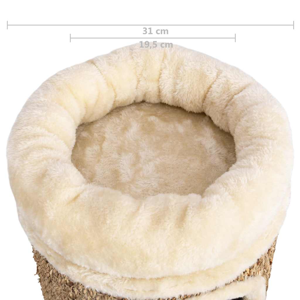 Cuccia Per Gatti Con Cuscino Lusso 33 Cm In Giunco