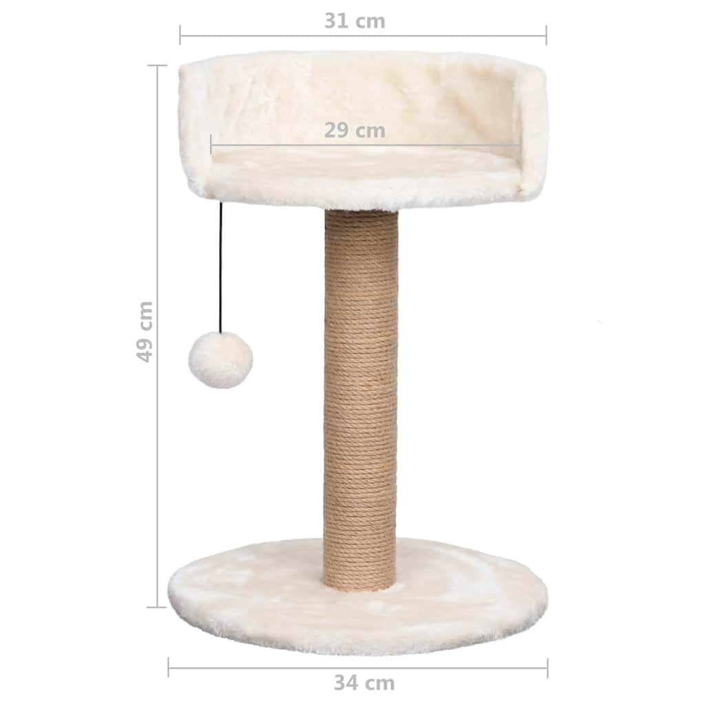Albero Per Gatti Con Palo Tiragraffi 49 Cm In Giunco