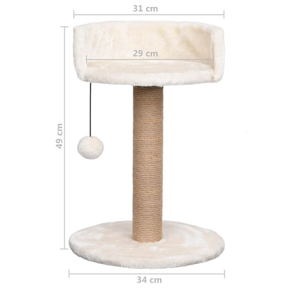 Albero Per Gatti Con Palo Tiragraffi 49 Cm In Giunco