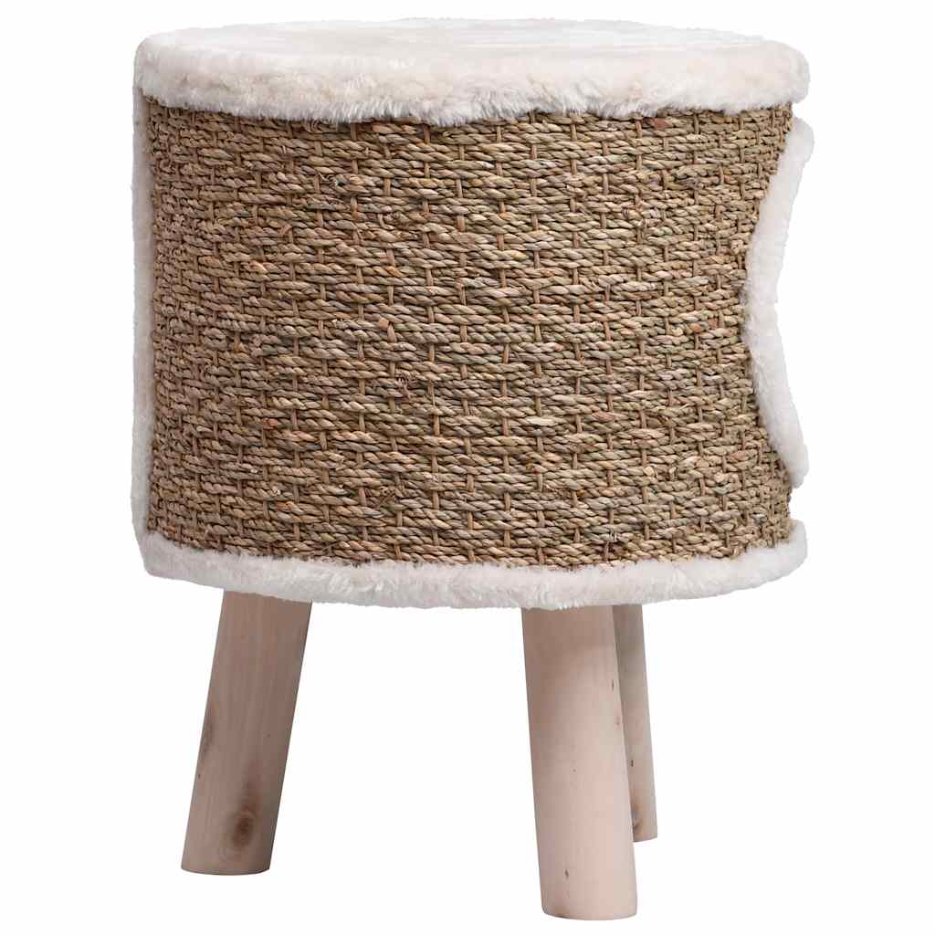 Cuccia Per Gatti Con Gambe In Legno 41 Cm In Giunco