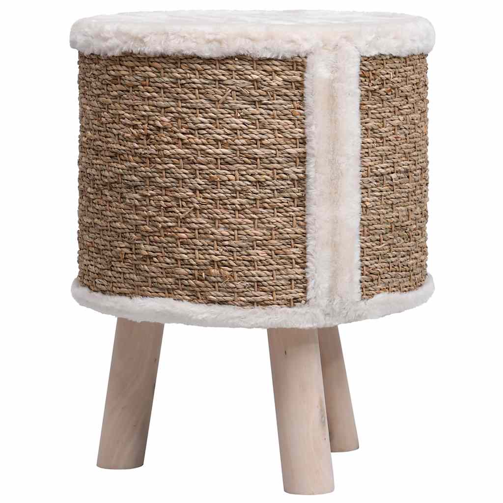 Cuccia Per Gatti Con Gambe In Legno 41 Cm In Giunco