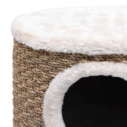 Cuccia Per Gatti Con Gambe In Legno 41 Cm In Giunco