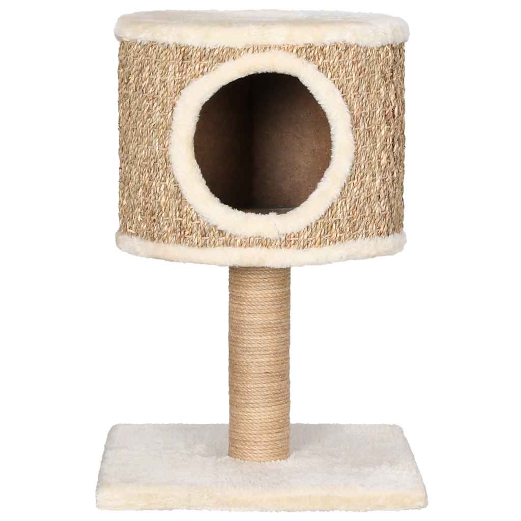 Albero Per Gatti Con Casetta E Palo Tiragraffi 52 Cm In Giunco