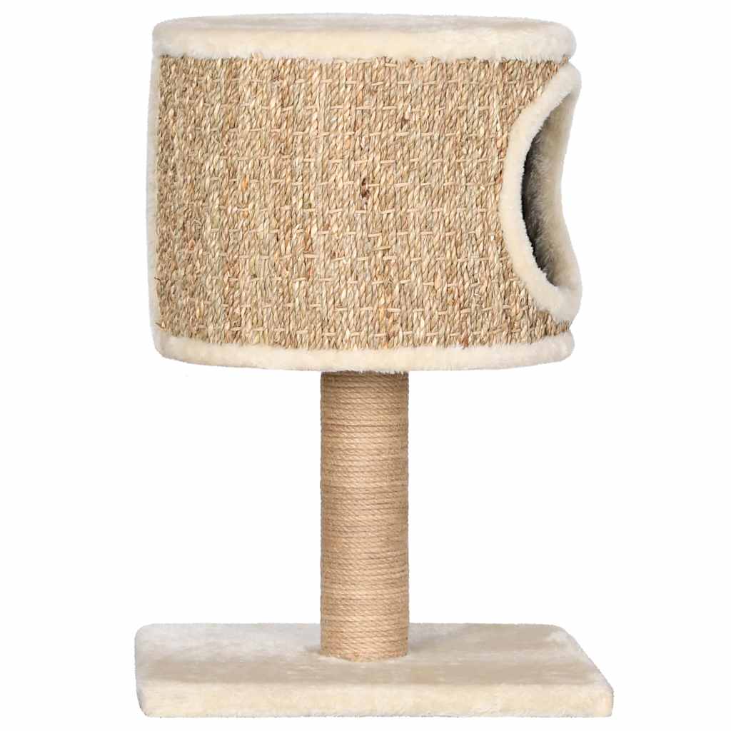 Albero Per Gatti Con Casetta E Palo Tiragraffi 52 Cm In Giunco