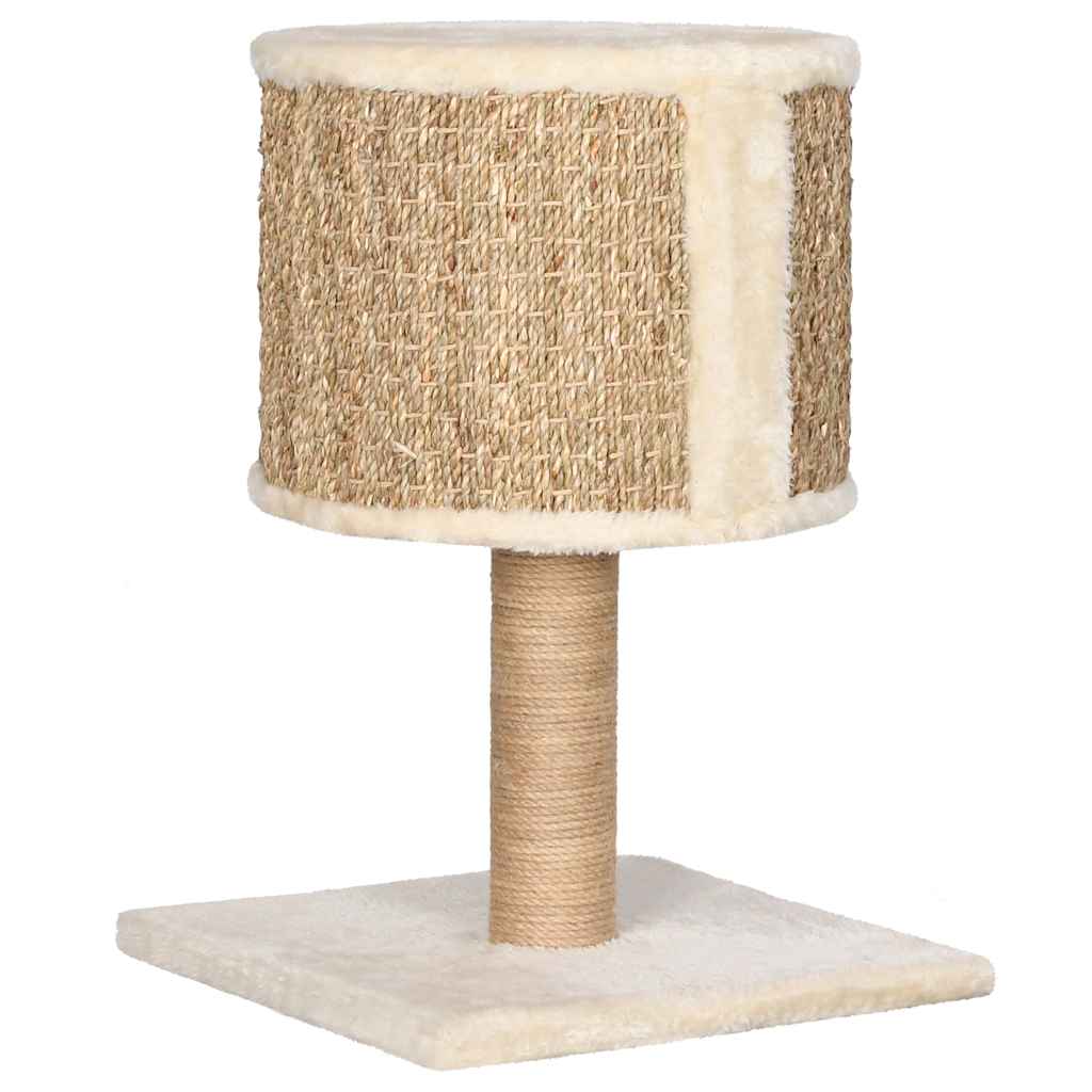Albero Per Gatti Con Casetta E Palo Tiragraffi 52 Cm In Giunco