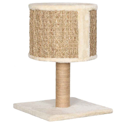 Albero Per Gatti Con Casetta E Palo Tiragraffi 52 Cm In Giunco