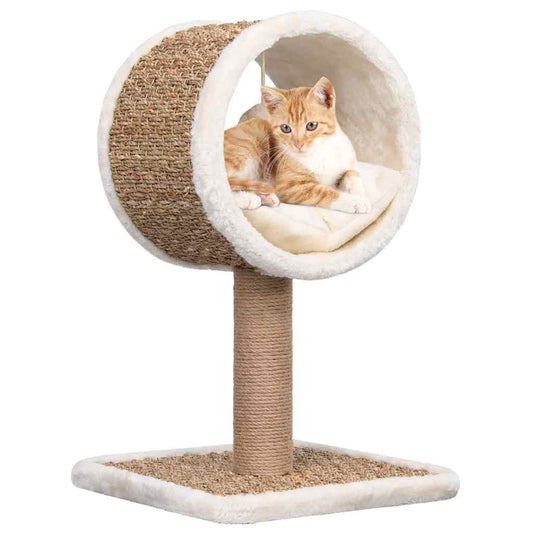Albero Per Gatti Con Tunnel In Alto E Giocattolo 56Cm In Giunco
