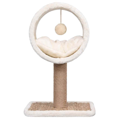 Albero Per Gatti Con Tunnel In Alto E Giocattolo 56Cm In Giunco