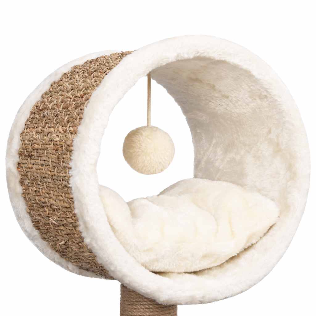Albero Per Gatti Con Tunnel In Alto E Giocattolo 56Cm In Giunco