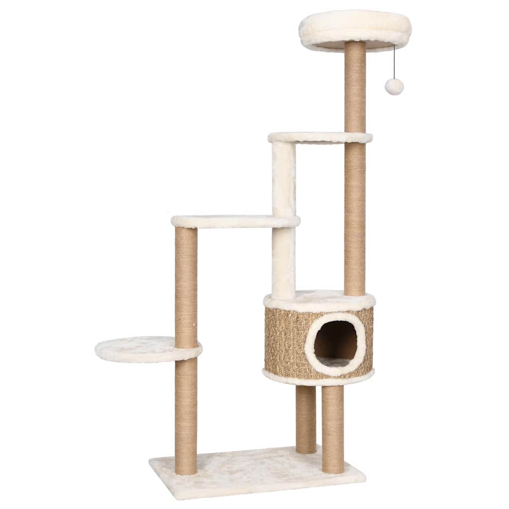 Albero Per Gatti Con Cuscino Lusso E Tiragraffi 148Cm In Giunco
