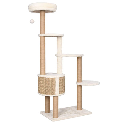 Albero Per Gatti Con Cuscino Lusso E Tiragraffi 148Cm In Giunco