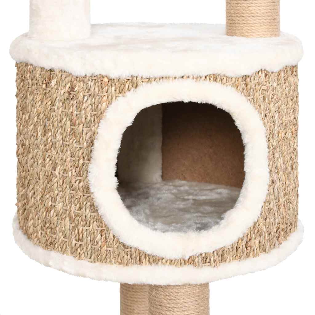 Albero Per Gatti Con Cuscino Lusso E Tiragraffi 148Cm In Giunco