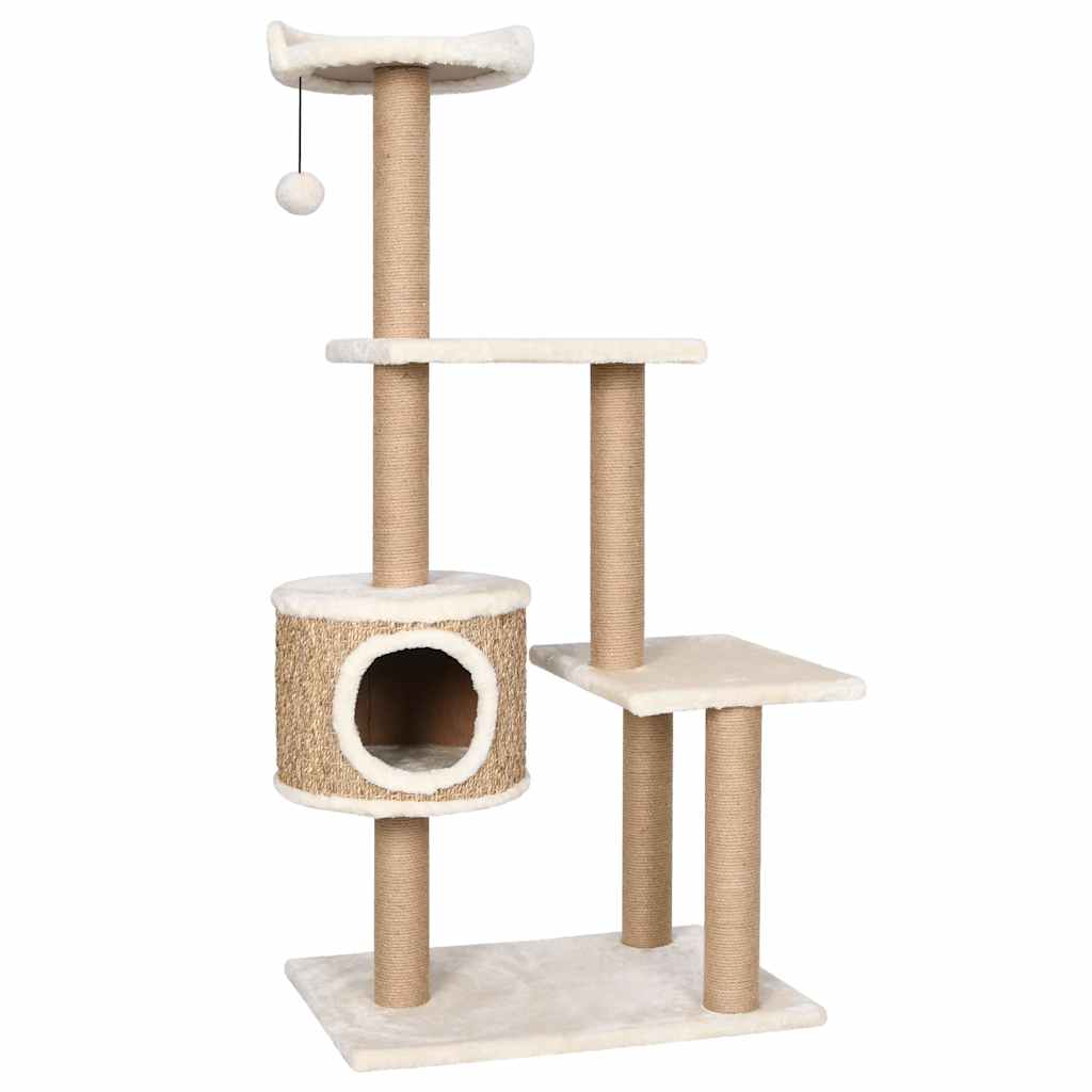 Albero Per Gatti Con Palo Tiragraffi 123 Cm In Giunco