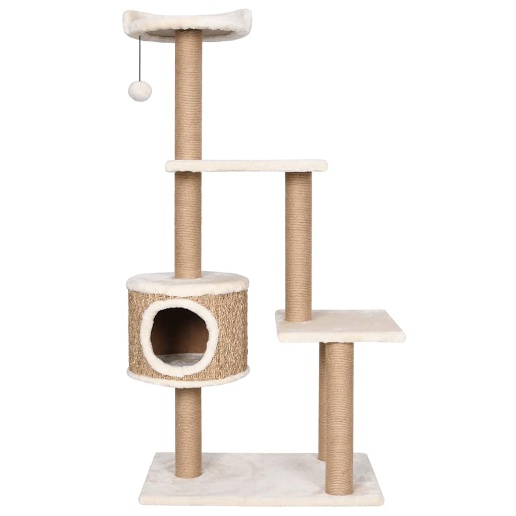 Albero Per Gatti Con Palo Tiragraffi 123 Cm In Giunco