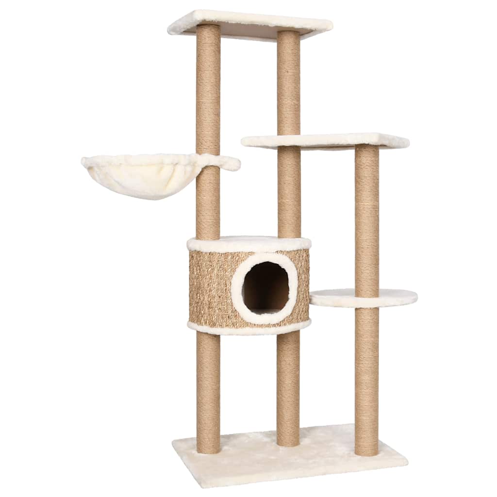 Albero Per Gatti Con Palo Tiragraffi 126 Cm In Giunco