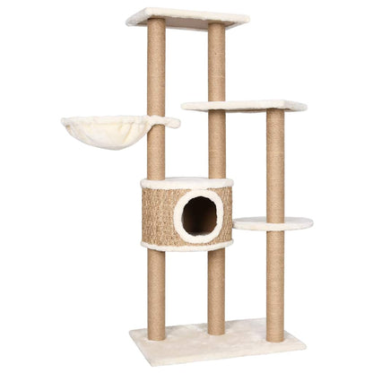 Albero Per Gatti Con Palo Tiragraffi 126 Cm In Giunco