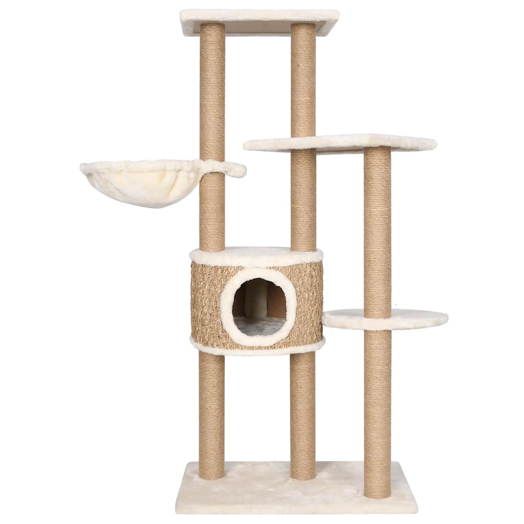 Albero Per Gatti Con Palo Tiragraffi 126 Cm In Giunco