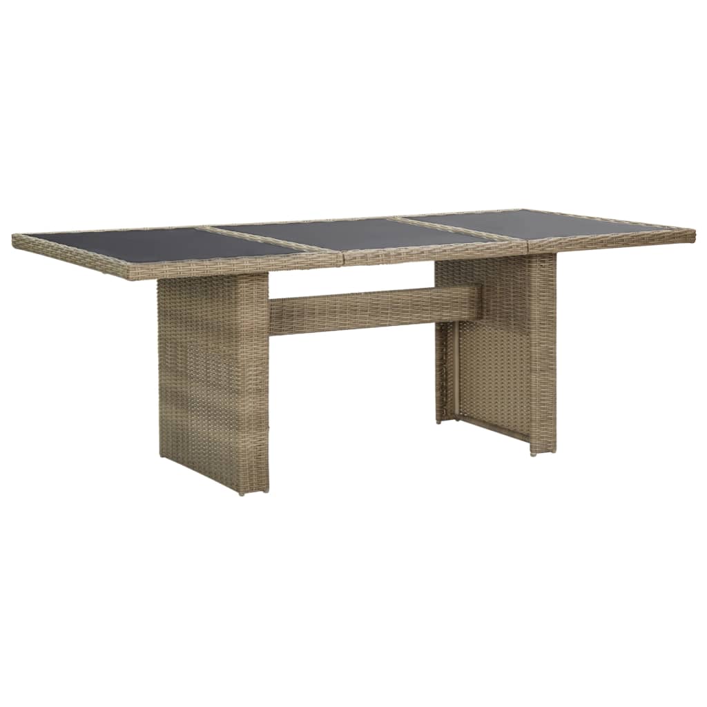 Tavolo Da Giardino 200X100X74 Cm In Vetro E Polyrattan
