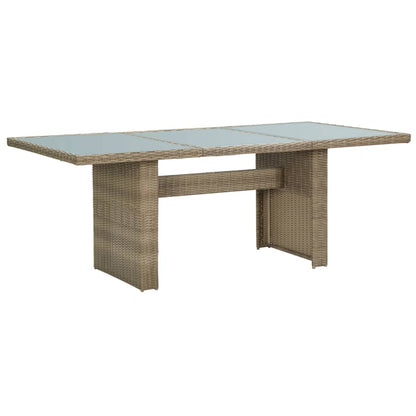 Tavolo Da Giardino 200X100X74 Cm In Vetro E Polyrattan