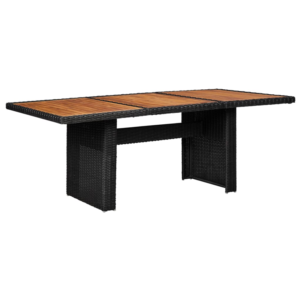 Tavolo Da Giardino 200X100X74 Cm In Vetro E Polyrattan