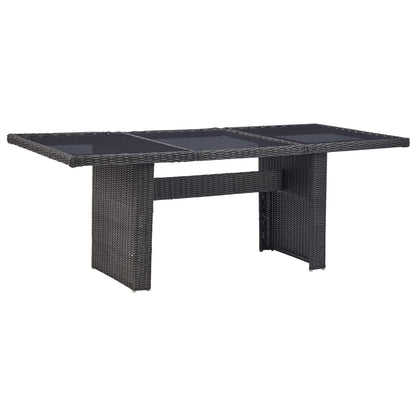 Tavolo Da Giardino 200X100X74 Cm In Vetro E Polyrattan