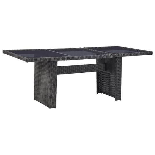Tavolo Da Giardino 200X100X74 Cm In Vetro E Polyrattan