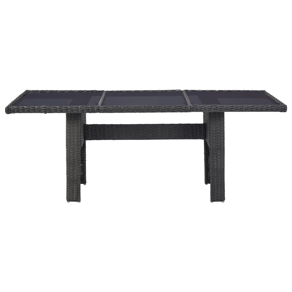 Tavolo Da Giardino 200X100X74 Cm In Vetro E Polyrattan