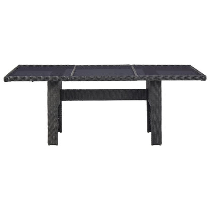 Tavolo Da Giardino 200X100X74 Cm In Vetro E Polyrattan
