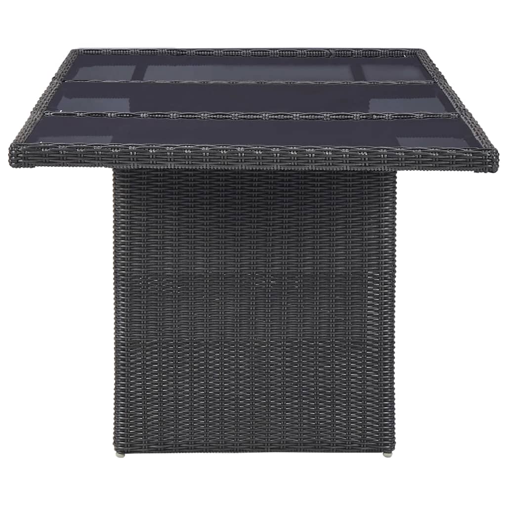 Tavolo Da Giardino 200X100X74 Cm In Vetro E Polyrattan
