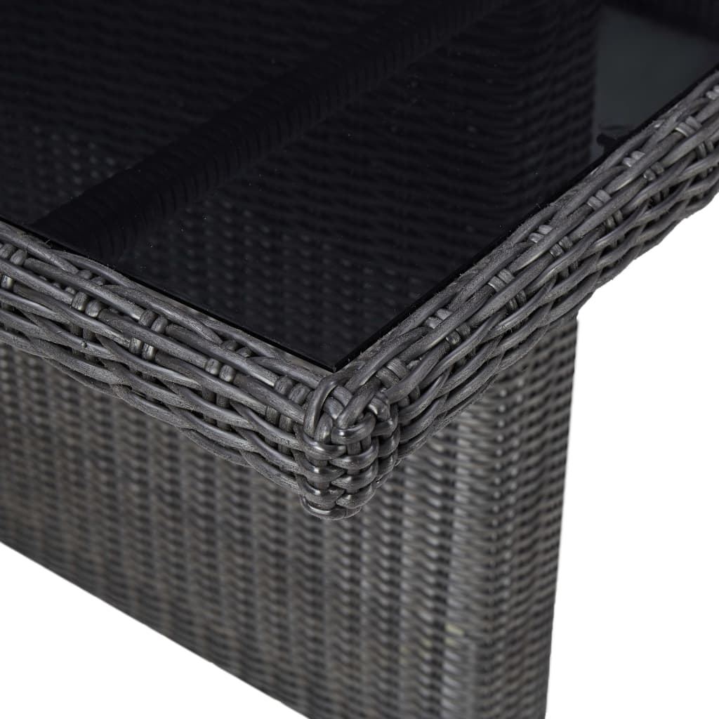 Tavolo Da Giardino 200X100X74 Cm In Vetro E Polyrattan
