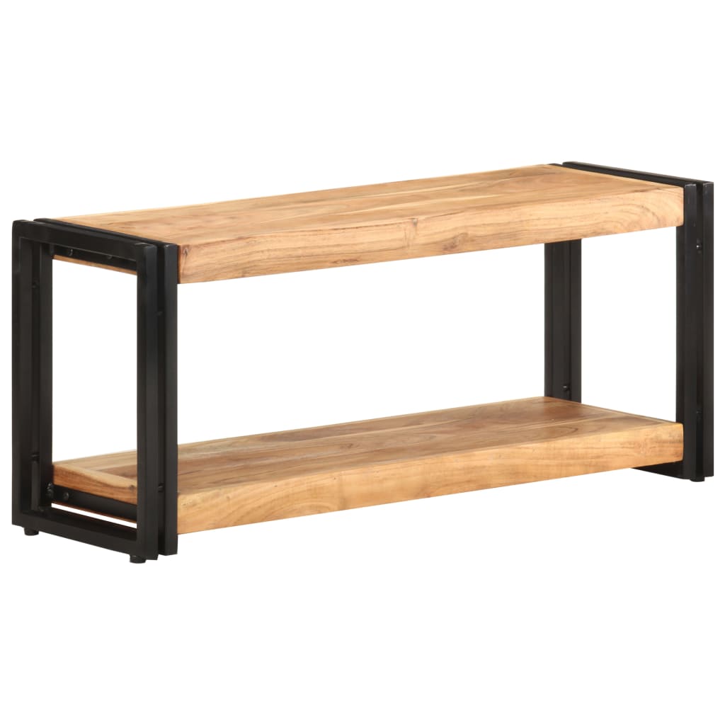 Mobile Porta Tv 180X30X40 Cm In Legno Massello Di Recupero Nero