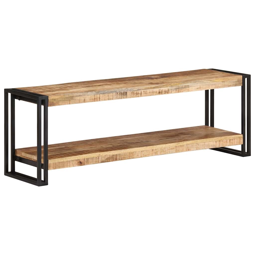 Mobile Porta Tv 180X30X40 Cm In Legno Massello Di Recupero Nero