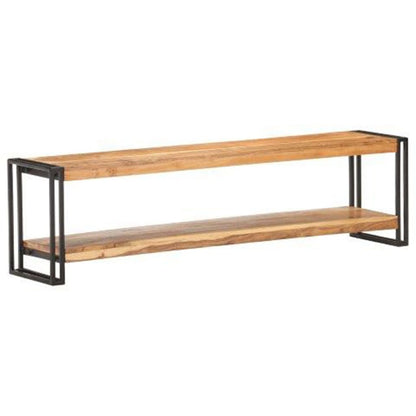 Mobile Porta Tv 180X30X40 Cm In Legno Massello Di Recupero Nero