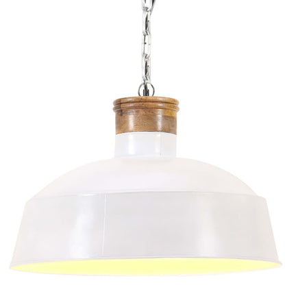 Lampada A Sospensione Industriale 32 Cm Bianca E27