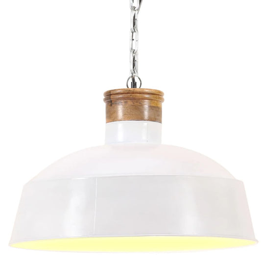 Lampada A Sospensione Industriale 32 Cm Bianca E27