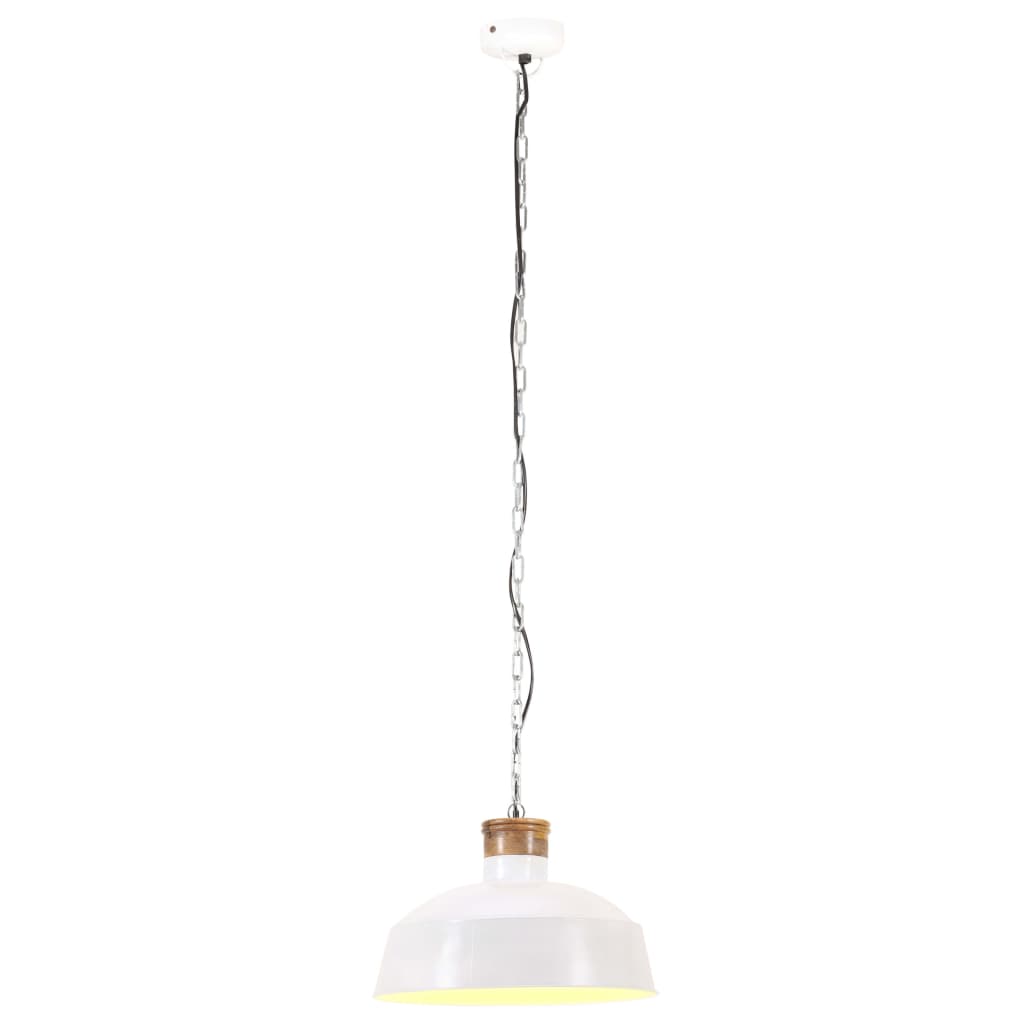 Lampada A Sospensione Industriale 32 Cm Bianca E27