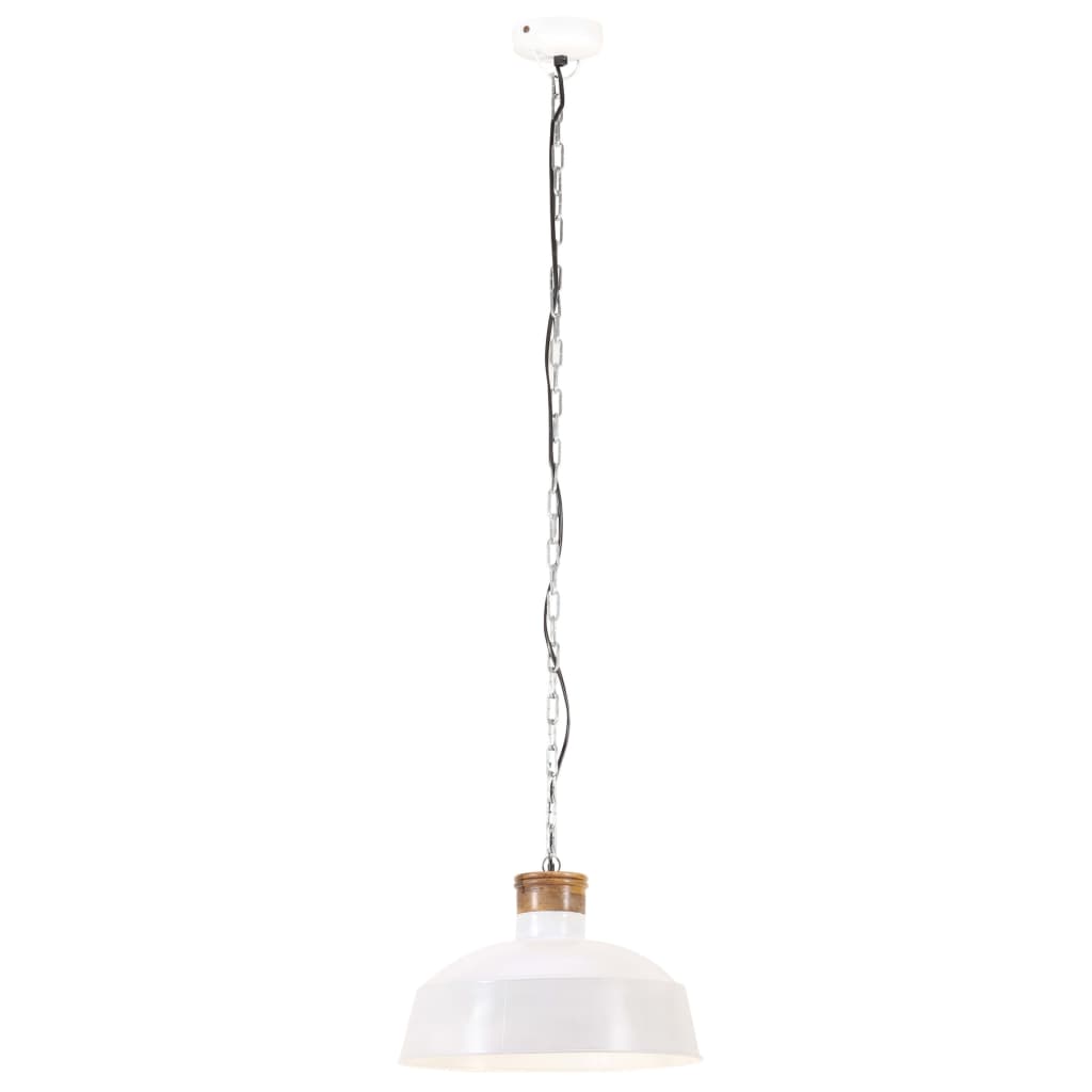 Lampada A Sospensione Industriale 32 Cm Bianca E27