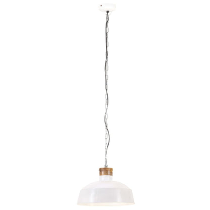 Lampada A Sospensione Industriale 32 Cm Bianca E27