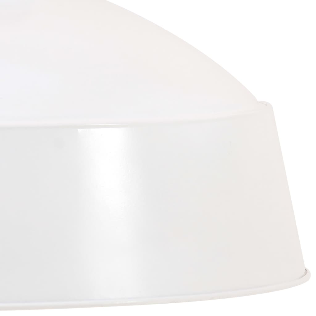 Lampada A Sospensione Industriale 32 Cm Bianca E27