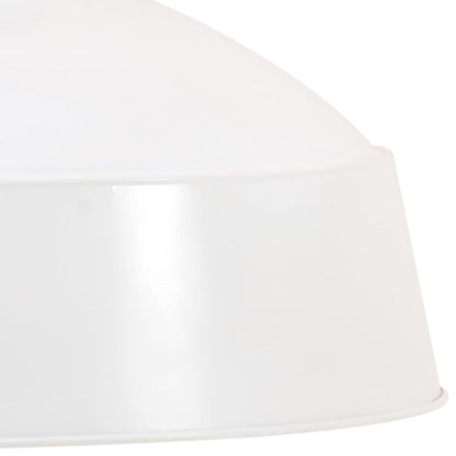 Lampada A Sospensione Industriale 32 Cm Bianca E27